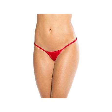 Micro Low Back Tee Thong - Red - One Size 