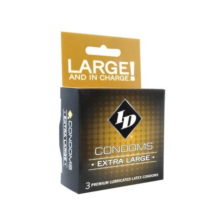 ID Extra Large Condoms - 3 Pack