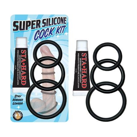 Super Silicone Cock Kit with Sta-hard 0.5 Oz. Lubricant 
