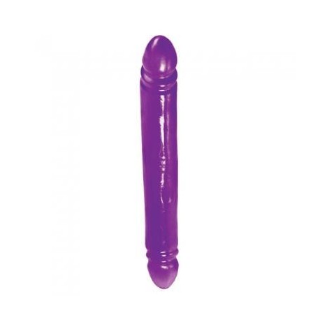 Reflective Gel Smooth Double Dong 12-inch - Purple 