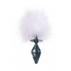 Fashionistas Glass Bunny Tail Butt Plug Large - Black