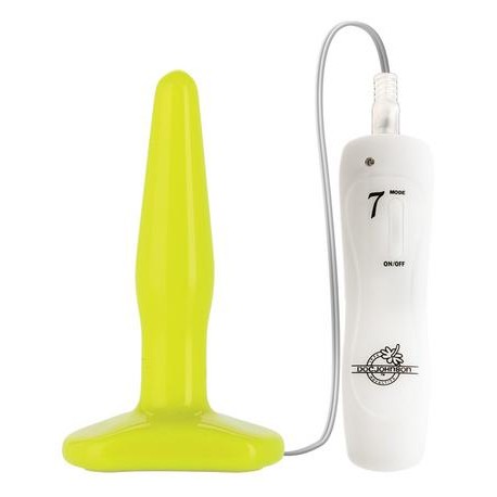 Glo Butt Plug Slim Vibrating - Yellow 
