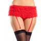 Ruffled Shorts with Garter - Red - Large 