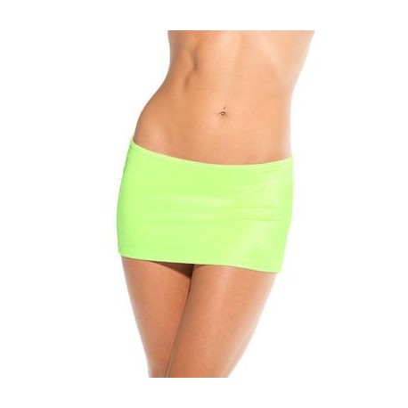 Scrunch Back Mini Skirt - Neon Green - One Size 