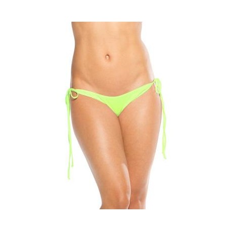 Tie Side Scrunch Bikini Bottom - Neon Green - One Size 