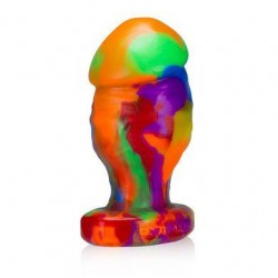 Honcho-2 Medium Stumpy Dick Shape Buttplug - Rainbow 