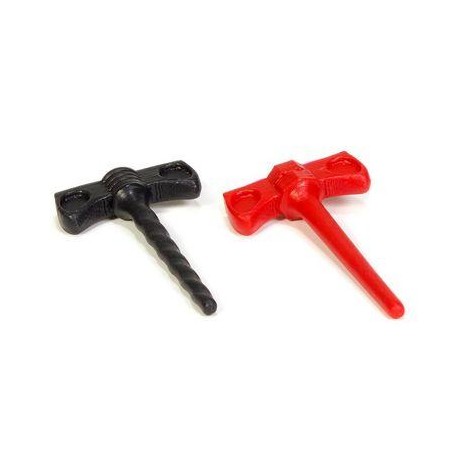 Cockscrew Handled Sound Sets 1 Screw and 1 Straight - Red/black