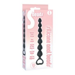 The 9's S Beads Silicone Anal Beads - Black 