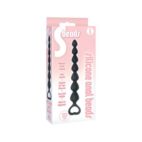 The 9's S Beads Silicone Anal Beads - Black 