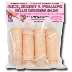 Suck, Squirt And Swallow Willie Drinking Game - 4 Pack
