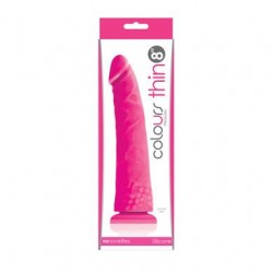Colours Pleasures - Thin 8 Inch Dildo - Pink 