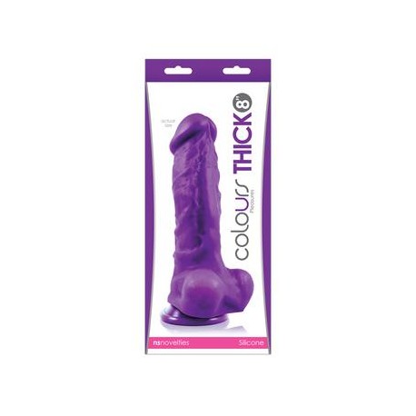 Colours Pleasures Thick 8 Inch Dildo - Purple 