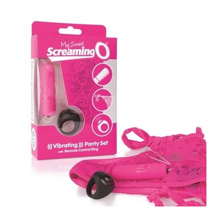 My Secret Screaming O Vibrating Panty Set - Pink - Each 