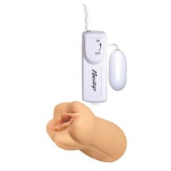 Natural Realskin Pussy with Vibrating Bullet - Amber 