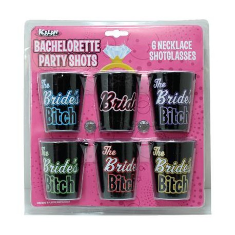Batchelorette Party Shots - 6 Necklace Shot Glasses 