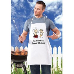You Don't Make Friends With Salad BBQ Apron - White