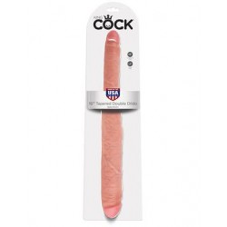 King Cock 16-inch Tapered Double Dildo - Flesh 