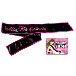 Miss Bachelorette Flashing Sash - Black 