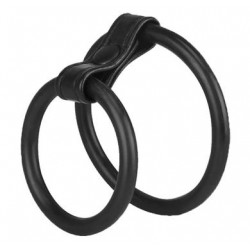 The Macho Collection Silicone Duo And Ball Ring - Black