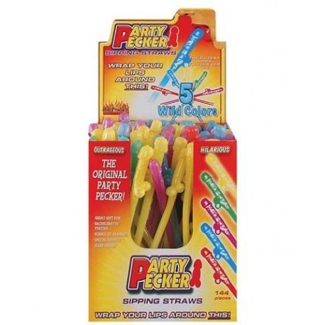 Party Pecker Sipping Straws - 144 Count With Display 