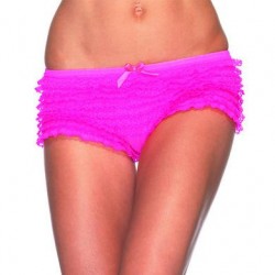 Lace Ruffle Shorts - Neon Pink - One Size 