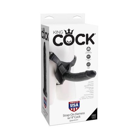 King Cock Strap-on Harness with 9 Inch Cock - Black 