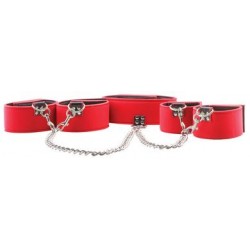 Reversible Collar with Wrist and Ankle Cuffs - Red 