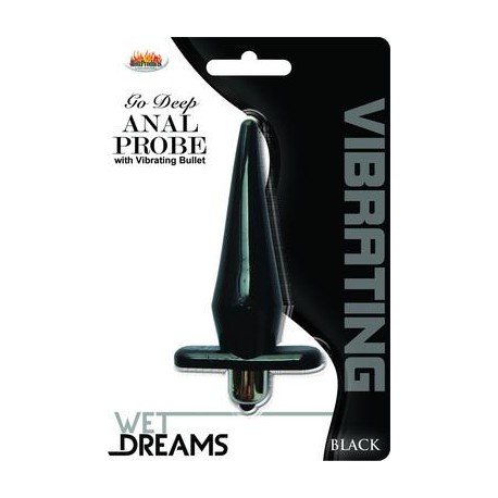 Wet Dreams Go Deep Anal Probe with Vibrating Bullet - Black 