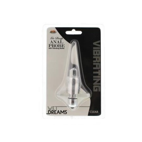 Wet Dreams Go Deep Anal Probe with Vibrating Bullet - Clear 