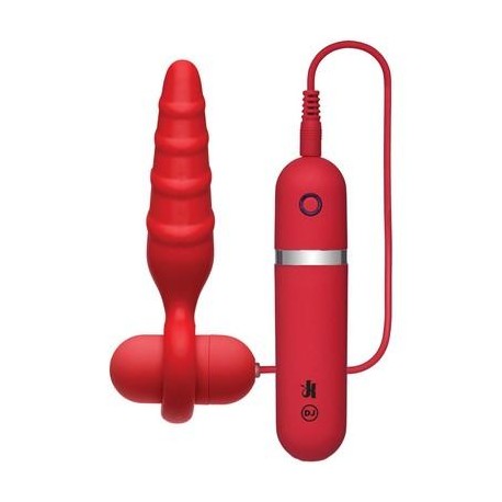 Vibrating Silicone Butt Plug 4" - Red 