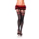 Marquee Print Sheer Pantyhose - Black/red - One Size 