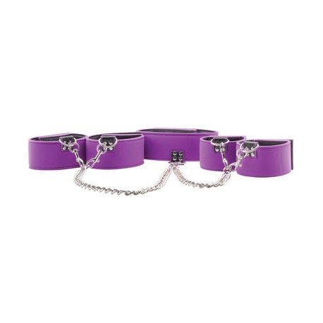 Reversible Collar with Wrist and Ankle Cuffs - Purple 