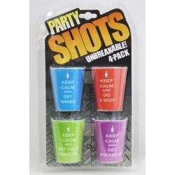 Party Shots - Unbreakable! 4-pack - Keep Calm Set 