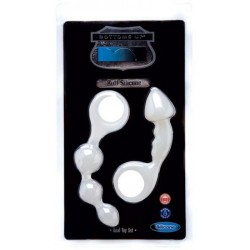Bottoms Up Butt Silicone Anal Toy Set - Clear 