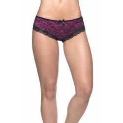 Cage Back Lace Panty - Black/ Pink - Small/ Medium 
