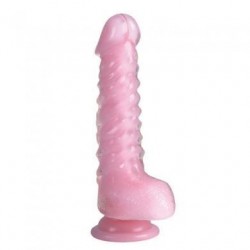 Crystal Cote Double Dong With Suction Cup 7-inch - Pink 