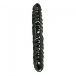 Black Jack Veined Double Dong 12-inch - Black 