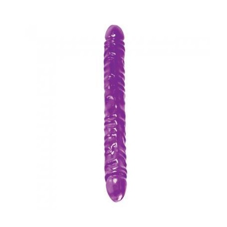 Reflective Gel Veined Double Dong 18-inch - Purple 